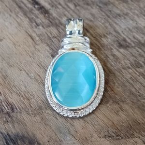 Turquoise and Silver Necklace Pendant